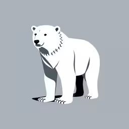 a polar bear with one paw crossed,a white polar bear on a light gray background,a large white polar bear on top of a gray surface,a white polar bear on a gray background,a polar bear standing up with gray background