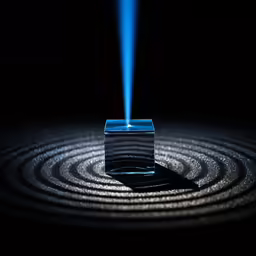 a black area with some lights and a square light on it