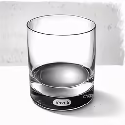 a shot glass with water is on a table