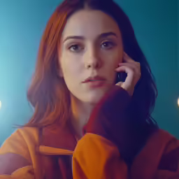 there is a woman that is holding a cell phone