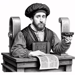 a person with a paper and some type of machine
