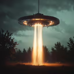 a giant alien spaceship shooting out fire into the sky