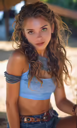 young, healthy, female, looking forward, with eyes wide open