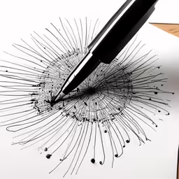 a pen resting on top of paper next to a pen