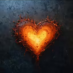 the heart shape has been created with the lights of many different color