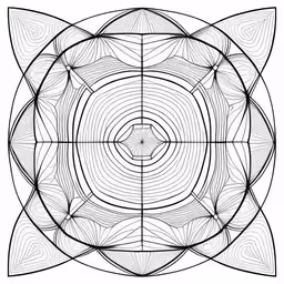 an intricate flower design, with a central center,a complex artwork in black and white