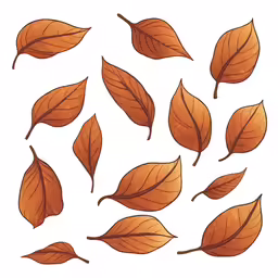 brown leaves are on white paper