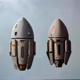 a robot like ship flying next to another one