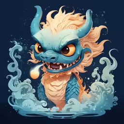 a very cute blue creature floating in water