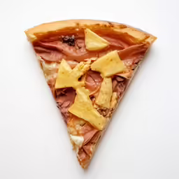 a slice of pizza covered in cheese and meat