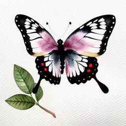 watercolor painting of a butterfly on a flower