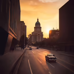a very busy street with cars and traffic at dusk