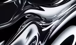 black and white metal liquid design, that is made up of many curved curves