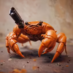 a crab with a lighter on its belly