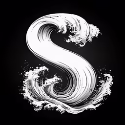 the letter s is made of swirling water