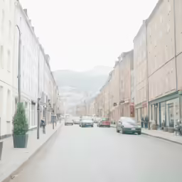 a city street with no traffic on it