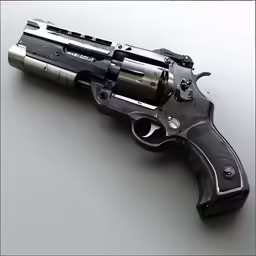 a revolver handgun with an automatic scope