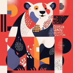 there is a small bear that is in the illustration
