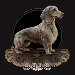 this is a very unique dog standing still