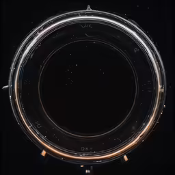 the top part of a clear circle with small stars in it