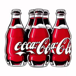 a couple of coca cola bottles are shown,three coca cola bottles sticker on top of each other