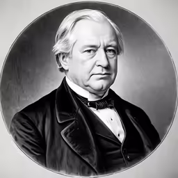 a man in a tuxedo, standing in front of a large oval portrait