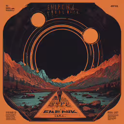 an advertisement poster for escape park with man walking,a poster advertising a music album