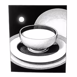 a drawing of a bowl of white food