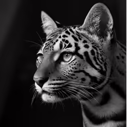 an adult amur leopard looking intently away from the camera