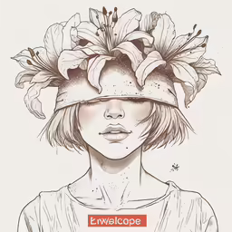 an art piece with flowers on the top