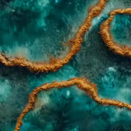 an aerial view of some type of swirling gold substance