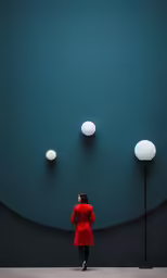 a woman standing in the middle of an empty room