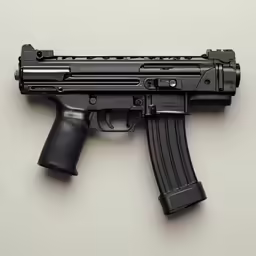 the rifle is painted with an all black finish