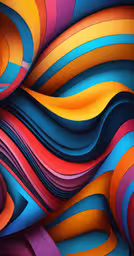 some colorful lines are coming together to form a wave,colorful abstract 3d lines background with blue, orange and red