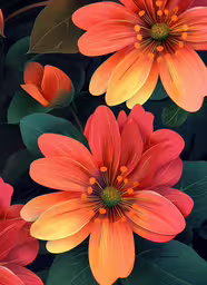 flower art by alex adams flowers on canvas,a bouquet of flowers in the middle of the picture