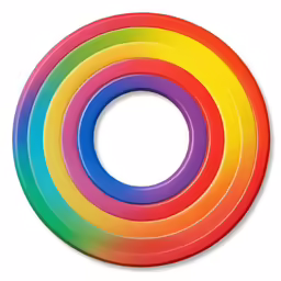 a rainbow colored circle in the middle