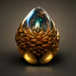 an intricately designed ring that has been made to look like a pine cone