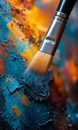an image of a paintbrush on some water