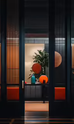 an open door leading into the foyer of a building