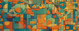 a painting with many colors and shapes,a very colorful, abstract wall texture, with circles and dots