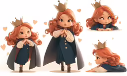 the little red headed girl wears a princess costume