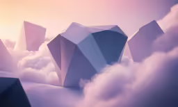 a couple of strange shapes are floating in the sky