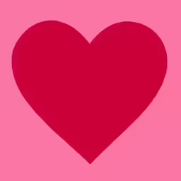 a large red heart against a pink background,a red heart is cut from the front