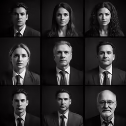 a bunch of different poses of men and women