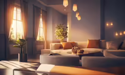 a nice living room with light shining in the window