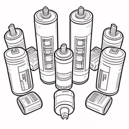 an illustration of a lot of different type of soda cans,cans of glue and other paints on a white background