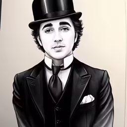 a portrait of a man in black and white