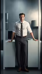 a man is posing with his hands on his hips
