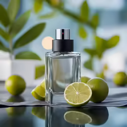 a bottle with a lemon on the side