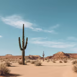 a big cactus standing in the middle of some desert
